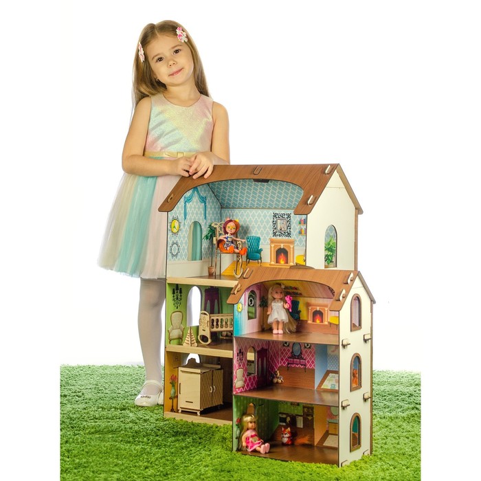 Деревянный домик с цветными обоями «Лоли» - фото 1885034155