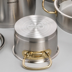 Набор посуды Korkmaz Pro line Gold, 4 предмета: кастрюля 2/4/6,3 л, жаровня 3,1 л - Фото 4