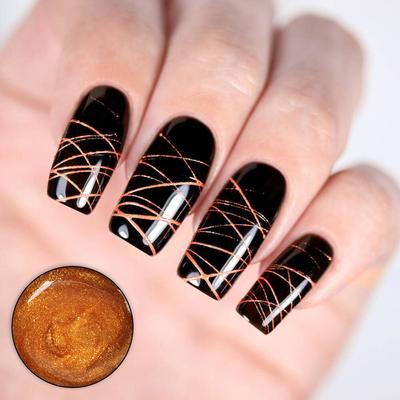 Гель-паутинка, 3-х фазный, LED/UV, 8 мл, цвет золотистый с блёстками