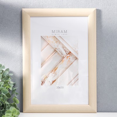 Фоторамка для фото 20×30 см «МИРАМ», пластик, бежевый, (пластиковый экран)