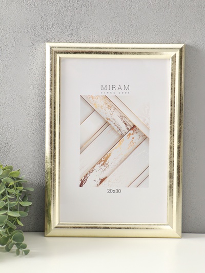 Фоторамка для фото 20×30 см «МИРАМ», пластик, под серебро, (пластиковый экран)