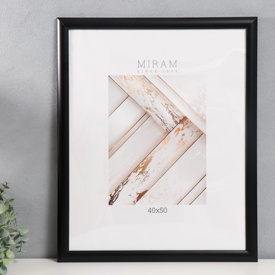 Фоторамка для фото 40×50 см «МИРАМ», пластик, чёрный, (пластиковый экран)