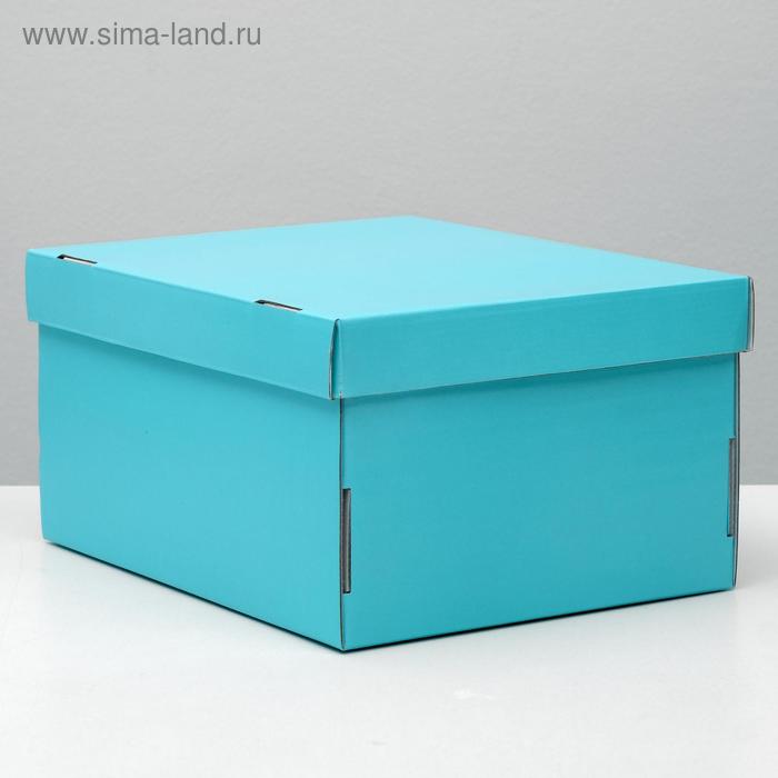 Складная коробка, голубая, 31,2 х 25,6 х 16,1 см - Фото 1