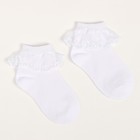 Носки детские с кружевом, цвет белый, размер 16-18 - Фото 2