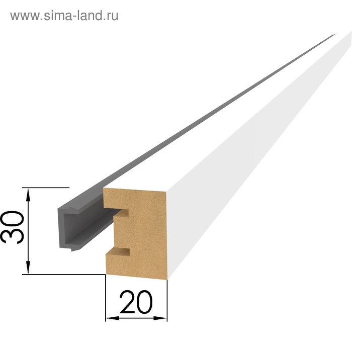 Интерьерная рейка МДФ Милана Белый, 2700х30х20 мм - Фото 1