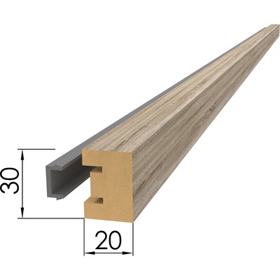 Интерьерная рейка МДФ «Милана», 2700×30×20 мм, цвет дуб винтаж