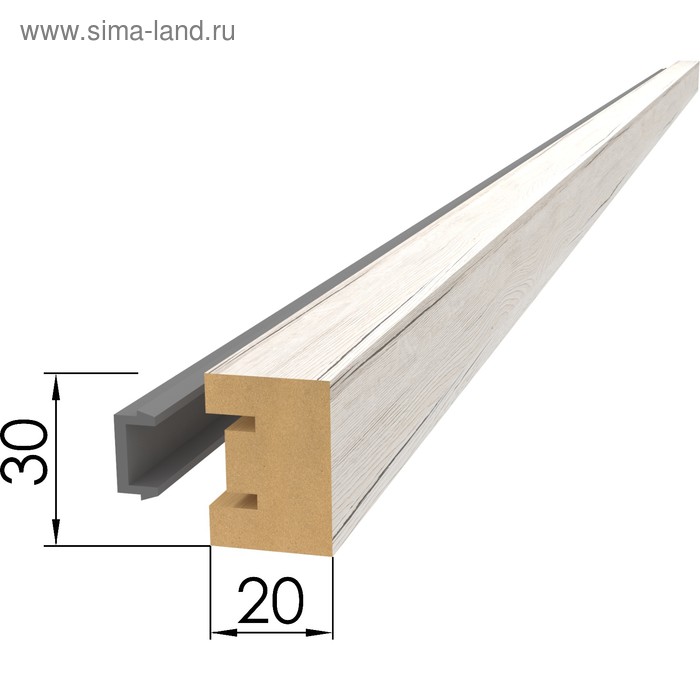 Интерьерная рейка МДФ Милана Дуб Санремо Белый, 2700х30х20 мм - Фото 1