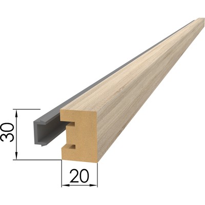 Интерьерная рейка МДФ «Милана», 2700×30×20 мм, цвет дуб сонома