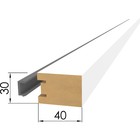 Интерьерная рейка МДФ Ривьера Белый, 2700х40х30 мм - Фото 1