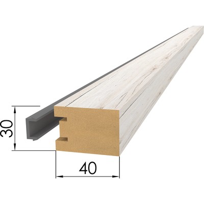 Интерьерная рейка МДФ Ривьера Дуб Санремо Белый, 2700х40х30 мм