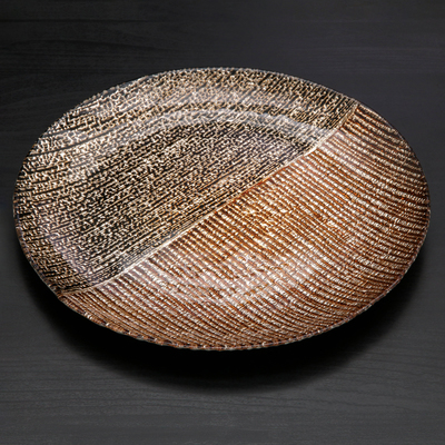 Тарелка подстановочная «Селена», d=33 см, цвет чёрный с золотом