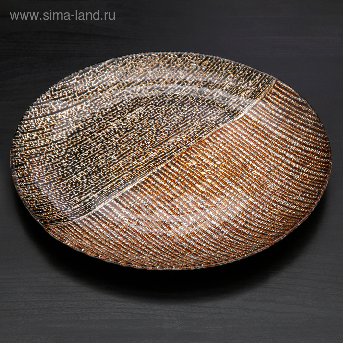 Тарелка подстановочная «Селена», d=33 см, цвет чёрный с золотом - Фото 1