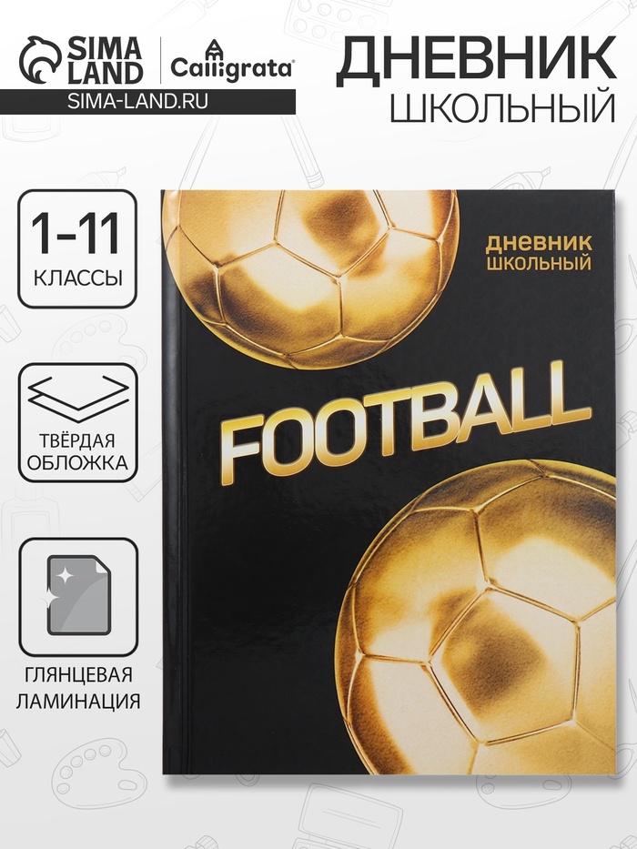 Дневник школьный для 1-11 классов, «Золотой мяч», твёрдая обложка 7БЦ, глянцевая ламинация, 40 листов - Фото 1