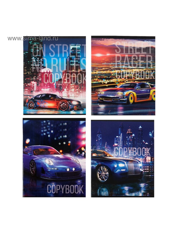 Тетрадь 48 листов в клетку, Calligrata Street racing, МИКС - Фото 1