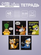 Тетрадь 48 листов в клетку, Calligrata «Кигуруми», обложка мелованный картон, МИКС - Фото 1