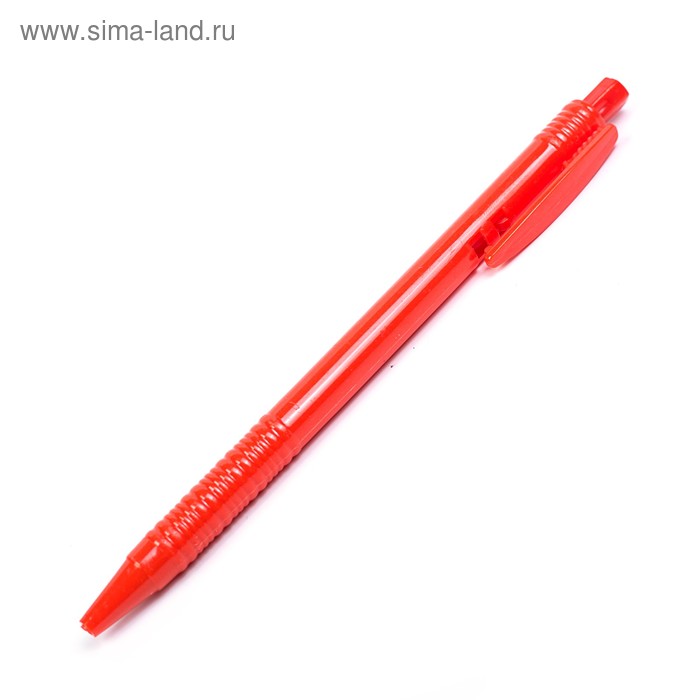 Ручка шариковая, автоматическая, под логотип, корпус красный, стержень синий - Фото 1