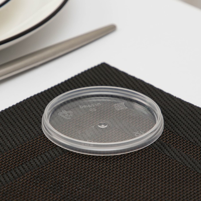 Крышка к ведёрку одноразовая, пластик d=6.9 см, прозрачная - Фото 1