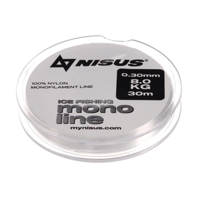 Леска NISUS MONOLINE Universal, диаметр 0.30 мм, тест 8 кг, 30 м, прозрачная