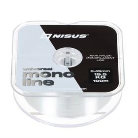 Леска NISUS MONOLINE Universal, диаметр 0.45 мм, тест 19.5 кг, 100 м, прозрачная