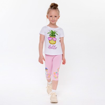 Лосины для девочки, цвет розовый, рост 104 см