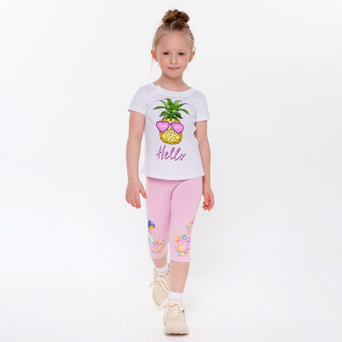 Лосины для девочки, цвет розовый, рост 104 см - Фото 1