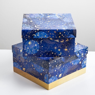 Набор подарочных коробок 5 в 1 «С новым годом», 14×14×8 - 22×22×12 см