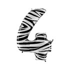 Шар фольгированный 40" «Цифра 4», Zebra - Фото 1