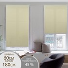 Штора рулонная «Механика», 60×200 см (с учётом креплений 3.5 см), бежевая - Фото 1