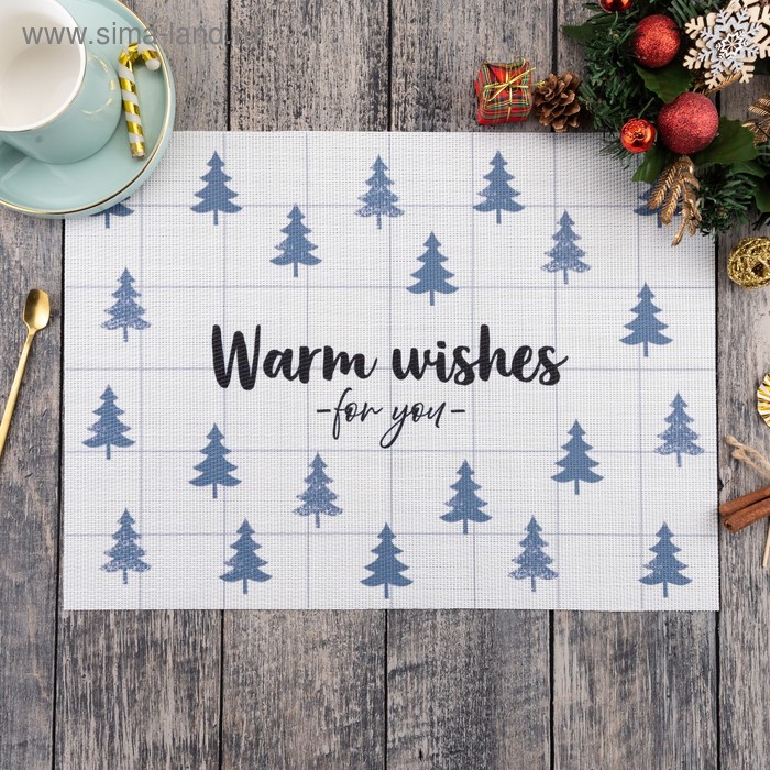 Новогодняя салфетка на стол Warm wishes, 40х29 см - Фото 1