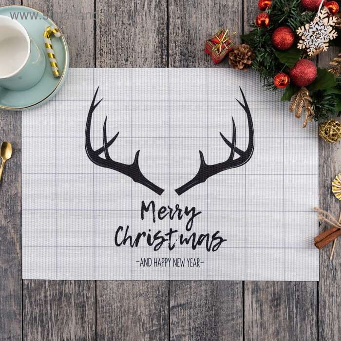 Новогодняя салфетка на стол Merry Christmas, 40×29 см - Фото 1