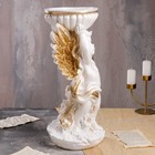 Статуэтка "Ангел с чашей над головой", бело-золотая, гипс, 52 см - Фото 2