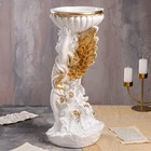 Статуэтка "Ангел с чашей над головой", бело-золотая, гипс, 52 см - Фото 3