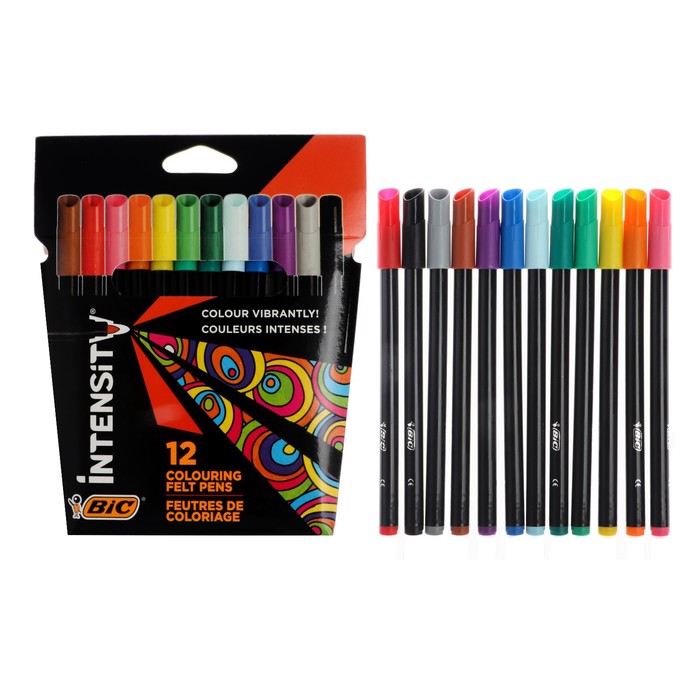 Цветные фломастеры 12 цветов, для подростков и взрослых, тонкое письмо, BIC Color Up - Фото 1