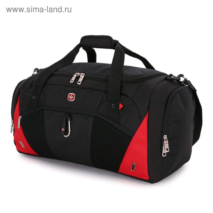 Сумка спортивная Wenger, чёрная/красная, 56×25,5×28,5 см, 56 л - Фото 1