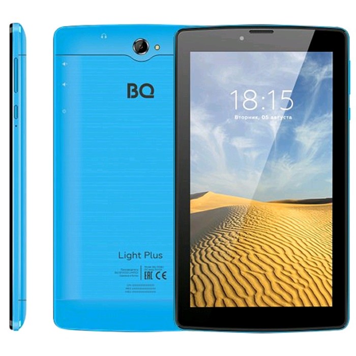 Планшет BQ 7038G Light Plus 3G, 7", TN, 1024x600, 2Гб, 16Гб, Android 9.0, 2Мп, голубой - фото 51319156