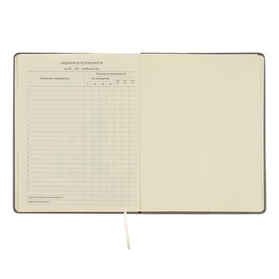 Дневник школьный 1-11 класс Dark blue, искусственная кожа, поролон на резинке, 80 г/м, ляссе