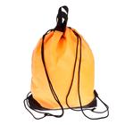 Мешок для обуви с карманом 430 х 360 х 90 мм, deVENTE Monochrome, водоотталкивающая ткань, дно с расширением 90 мм, цвет чёрный/неон оранжевый - фото 24145251