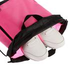 Мешок для обуви с карманом 430 х 360 х 90 мм, deVENTE Monochrome, водоотталкивающая ткань, дно с расширением 90 мм, цвет чёрный /неон розовый - Фото 7
