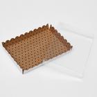 Коробочка для печенья с PVC крышкой "Горох", крафт, 22 х 15 х 3 см - Фото 3