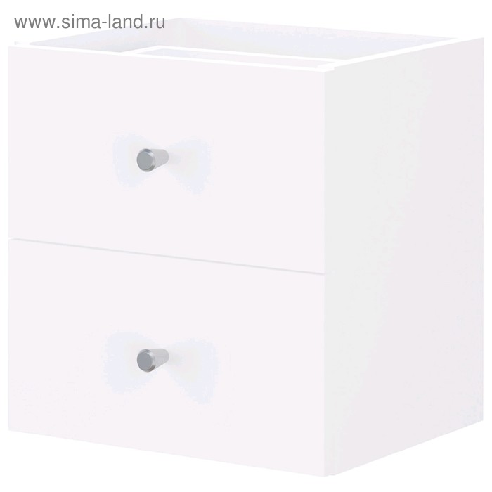Элемент встраиваемый с 2 ящиками для стеллажа Polini Home Smart, цвет белый - Фото 1