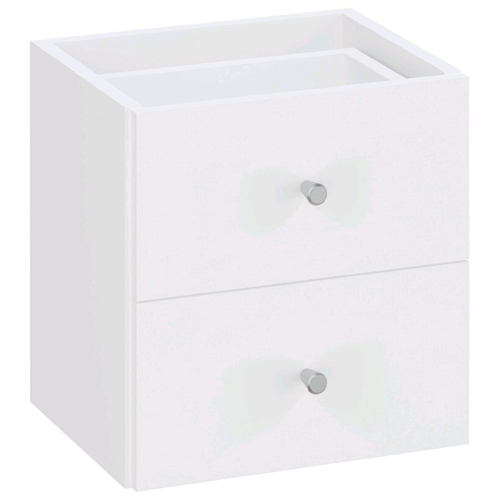 Элемент встраиваемый с 2 ящиками для стеллажа Polini Home Smart, цвет белый - фото 1898312650