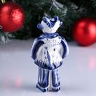 Сувенир "Бычок в куртке" "Всех благ!" 14х4х4см, гжель - Фото 3