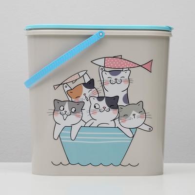 Контейнер "Мур-мяу" для корма, 6 л, серый