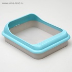 Туалет «Мур-мяу» для кошек, 44×34×10 см, с рамкой, голубой - Фото 5