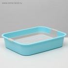 Туалет «Мур-мяу» для кошек, с сеткой, 33×25×7 см, голубой - Фото 2