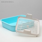Туалет «Мур-мяу» для кошек, с сеткой, 33×25×7 см, голубой - Фото 5