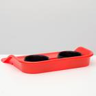 Миски с лотком "Феликс" 0,3 л, 41 x 30 x 6 см, красный лоток, черные миски - Фото 2