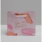Пакет подарочный ламинированный горизонтальный, упаковка, «You are beautiful», 22 х 17.5 х 8 см - Фото 3