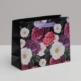 Пакет подарочный ламинированный горизонтальный, упаковка, «Цветы», 22 х 17.5 х 8 см