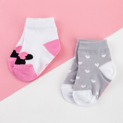 Носки детские Минни Маус, 2 пары, 8-10 см